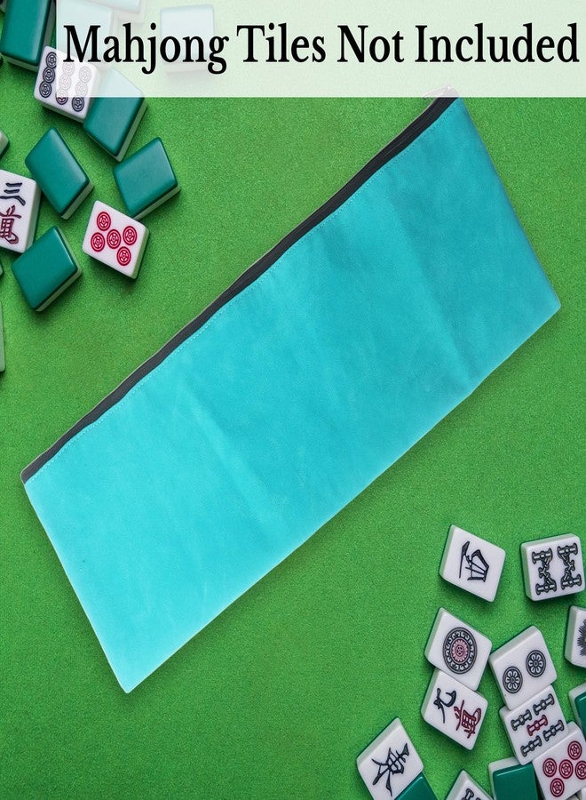 Klmnop Empty Mahjong Bag, Blue Velvet American Mahjong Tiles Bag with 3 Dice(Mahjong Not Included) - Image 5